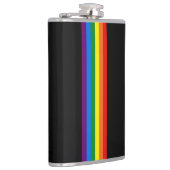 Regenboogstrips op ondersteuning voor zwarte homep heupfles (Rechts)