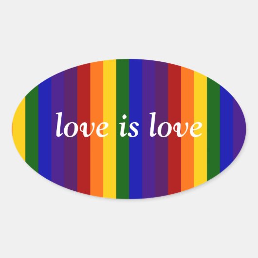 Regenboogstrips Ovale Sticker (Voorkant)