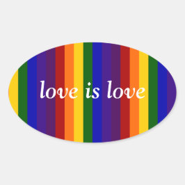 Regenboogstrips Ovale Sticker