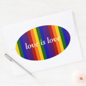 Regenboogstrips Ovale Sticker (Envelop)