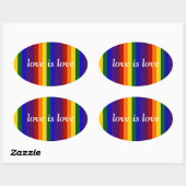 Regenboogstrips Ovale Sticker (Vel)