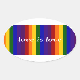 Regenboogstrips Ovale Sticker