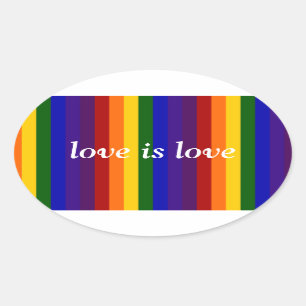 Regenboogstrips Ovale Sticker