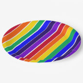 Regenboogstrips Papieren Bordje (Gekanteld)