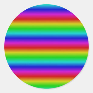 Regenboogstrips - Patroon Ronde Sticker