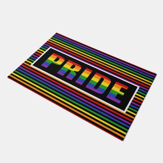 Regenboogstrips Pride LGBT-klepmat Deurmat (Schuin)
