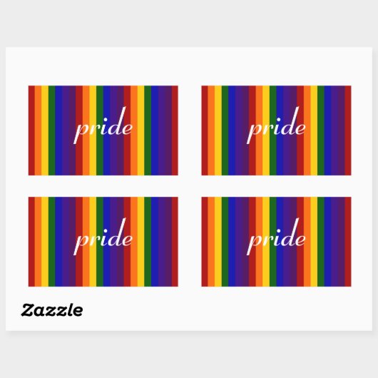 Regenboogstrips Rechthoekige Sticker (Vel)