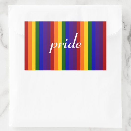 Regenboogstrips Rechthoekige Sticker (Tas)