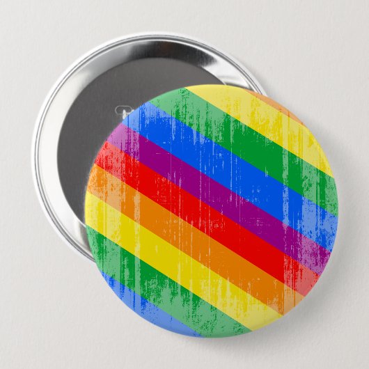 regenboogstrips ronde button 4,0 cm (Voorkant /achterkant)