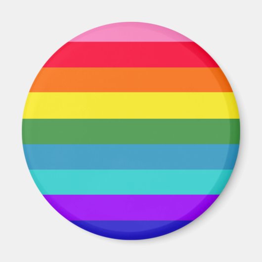 Regenboogstrips Ronde Button Magneet (Voorkant)