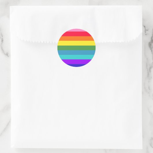 Regenboogstrips Ronde Sticker (Tas)