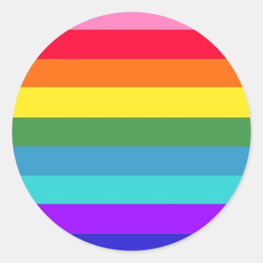 Regenboogstrips Ronde Sticker (Voorkant)