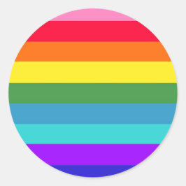 Regenboogstrips Ronde Sticker