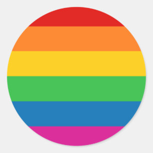 Regenboogstrips Ronde Sticker