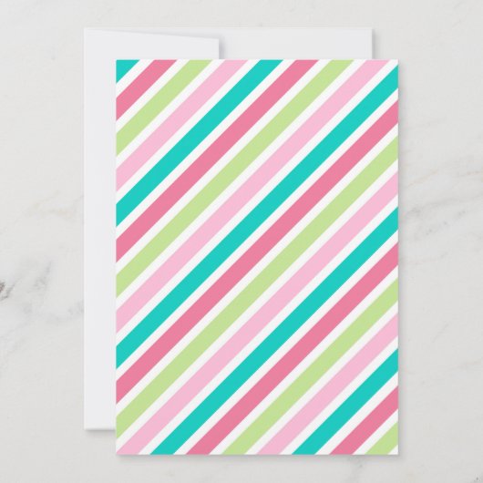 Regenboogstrips roze blauw en wit kaart (Achterkant)