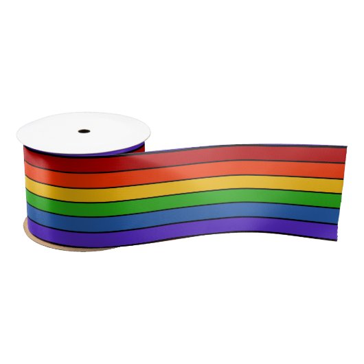Regenboogstrips Satijnen Lint (Spoel)