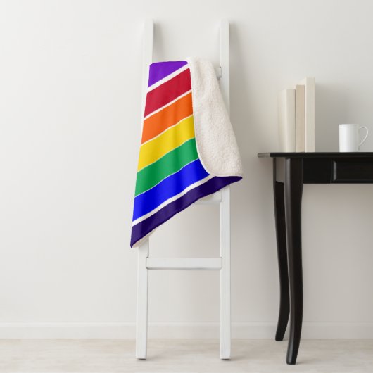Regenboogstrips Sherpa Deken (In situ)