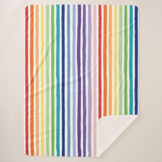 regenboogstrips sherpa deken (Voorkant)