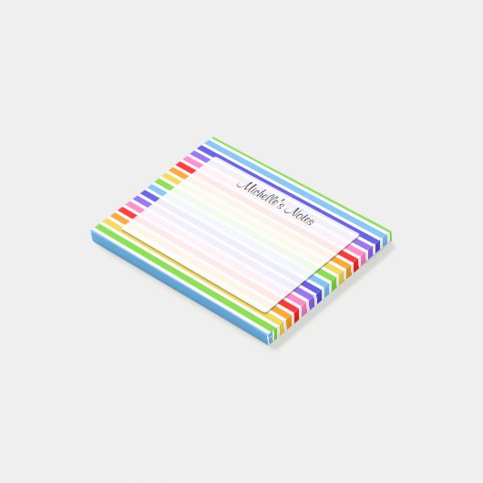 Regenboogstrips, speciaal aangepast 4 x 3 post-it® notes (Schuin)