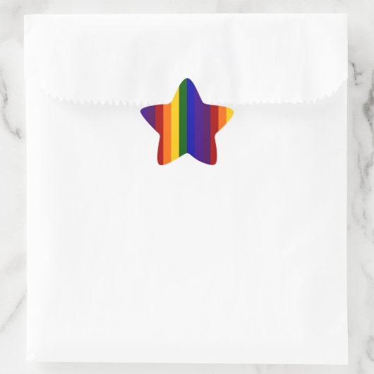 Regenboogstrips Ster Sticker (Tas)