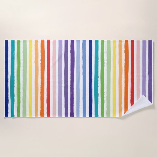  regenboogstrips strandlaken (Voorkant)