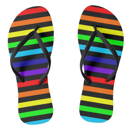 Regenboogstrips Teenslippers (Voetbed)