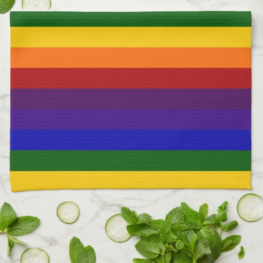 Regenboogstrips Theedoek (Gevouwen)