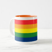 Regenboogstrips Tweekleurige Koffiemok (Voorkant links)