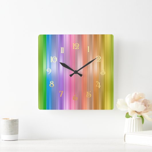 Regenboogstrips Vierkante Klok (Huis)
