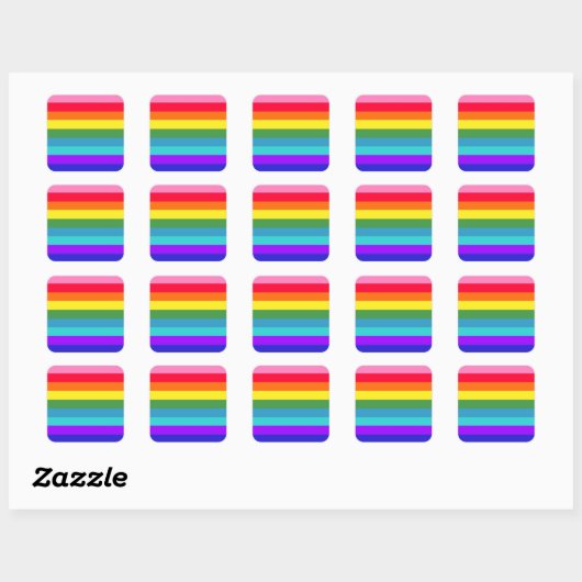 Regenboogstrips Vierkante Sticker (Vel)