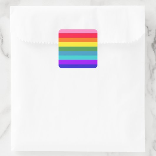 Regenboogstrips Vierkante Sticker (Tas)