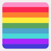 Regenboogstrips Vierkante Sticker (Voorkant)