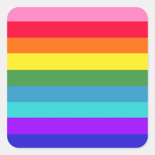 Regenboogstrips Vierkante Sticker (Voorkant)