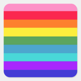 Regenboogstrips Vierkante Sticker