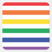 Regenboogstrips Vierkante Sticker (Voorkant)