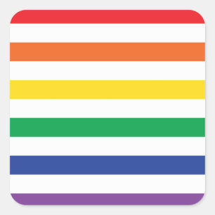 Regenboogstrips Vierkante Sticker