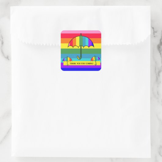 Regenboogstrips Vierkante Sticker (Tas)