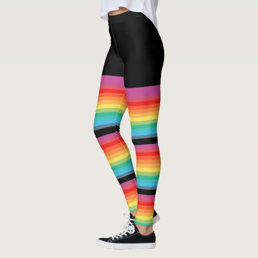 Regenboogstrips voor kleuren met een korte dikte - leggings (Links)