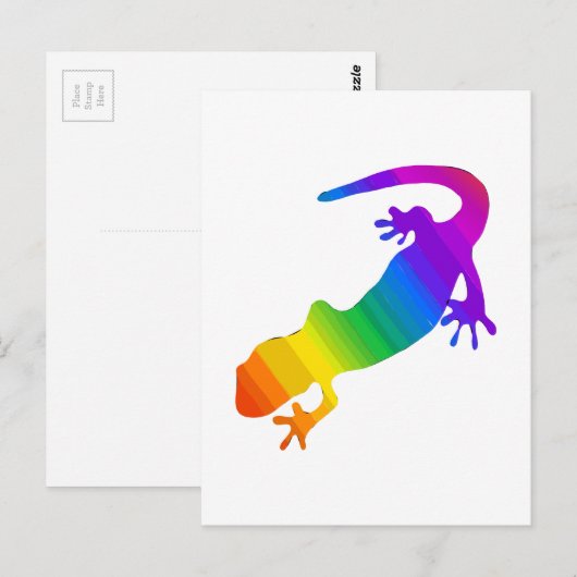 Regenboogstrips voor salamander briefkaart (Voorkant / Achterkant)