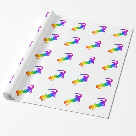 Regenboogstrips voor salamander cadeaupapier (Uitgerold)