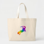 Regenboogstrips voor salamander grote tote bag (Voorkant)