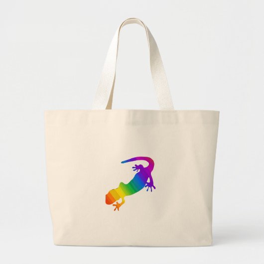 Regenboogstrips voor salamander grote tote bag (Voorkant)