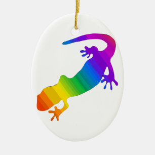 Regenboogstrips voor salamander keramisch ornament