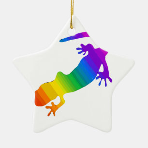 Regenboogstrips voor salamander keramisch ornament
