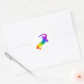 Regenboogstrips voor salamander ronde sticker (Envelop)