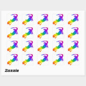 Regenboogstrips voor salamander vierkante sticker (Vel)