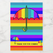 Regenboogstrips Wijn Etiket (Enkel label)