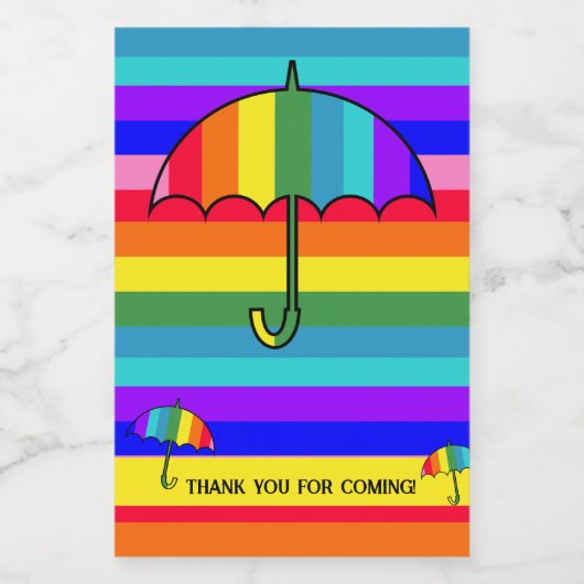 Regenboogstrips Wijn Etiket (Enkel label)