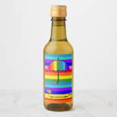 Regenboogstrips Wijn Etiket (Voorkant)