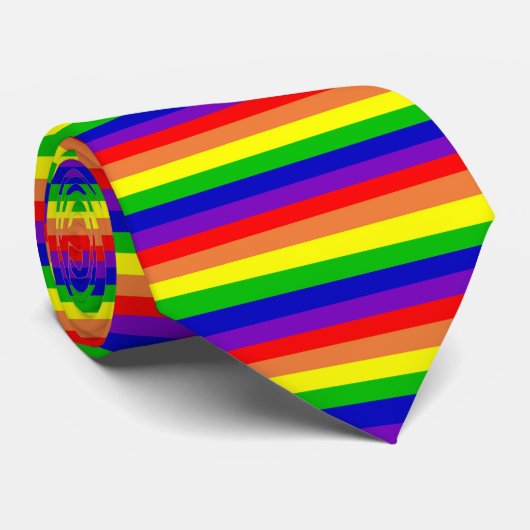 regenboogstropdas stropdas (Opgerold)